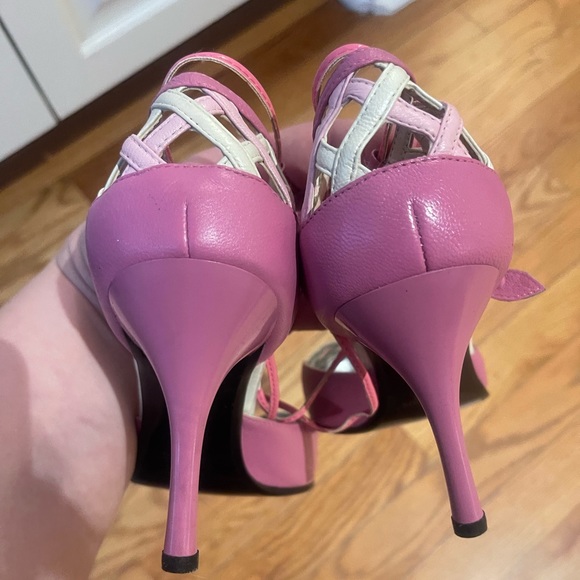 Vintage looking pink heels - genuine leather - Picture 3 of 5